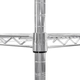 Étagère en fil d'acier argenté, structure robuste avec des étagères en treillis, idéale pour le rangement et l'organisation dans divers espaces