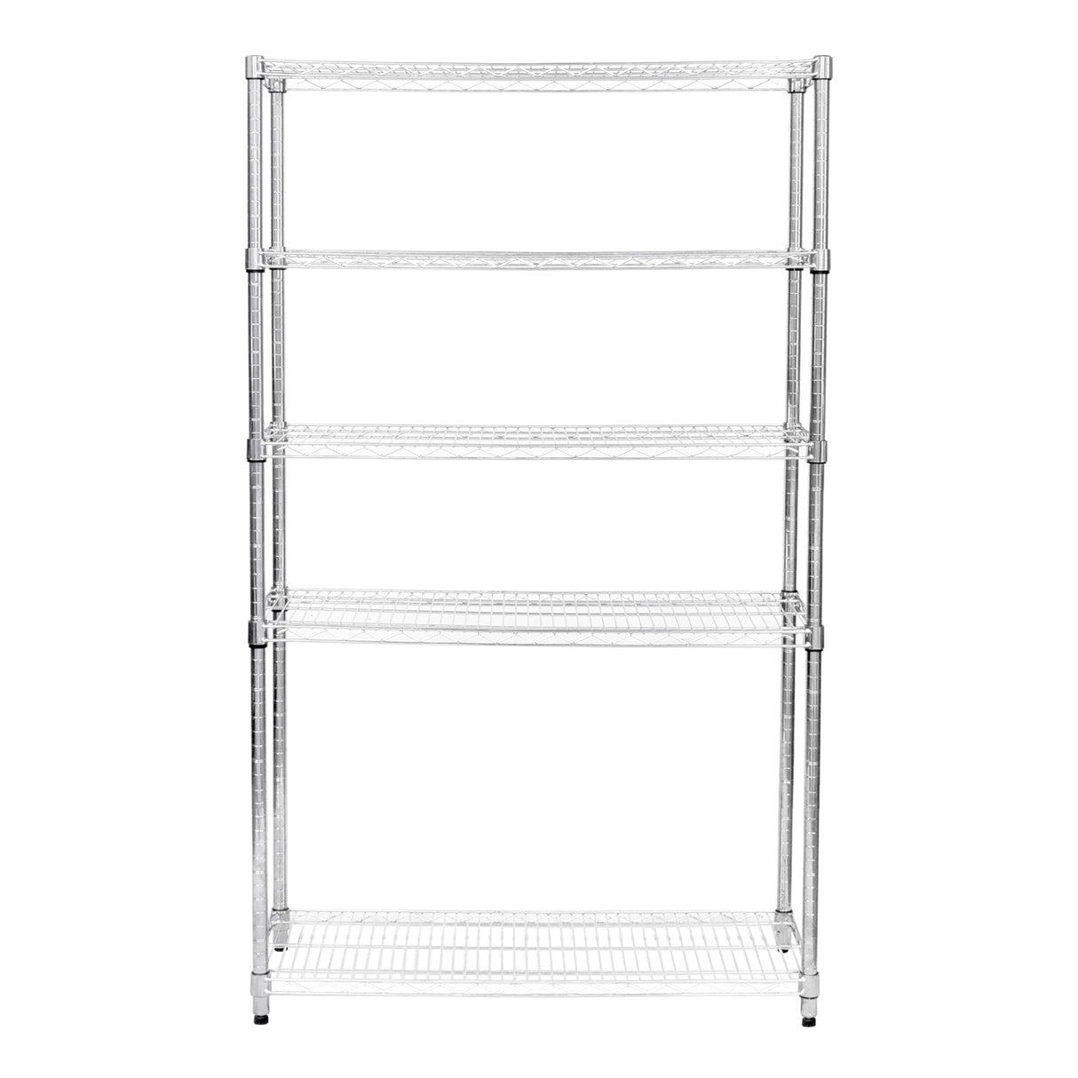 Étagère en fil d'acier chromé, 45 cm x 120 cm x 180 cm, avec quatre étagères ouvertes, idéale pour le rangement et l'organisation