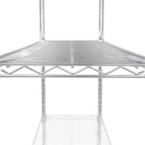 Étagère en fil d'acier chromé, dimensions 45 cm x 120 cm x 180 cm, avec étagères à mailles ouvertes pour une ventilation optimale