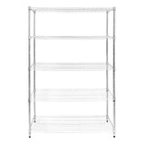 Étagère en fil d'acier argenté, 60 cm x 120 cm x 180 cm, avec quatre étagères ouvertes, idéale pour le rangement et l'organisation