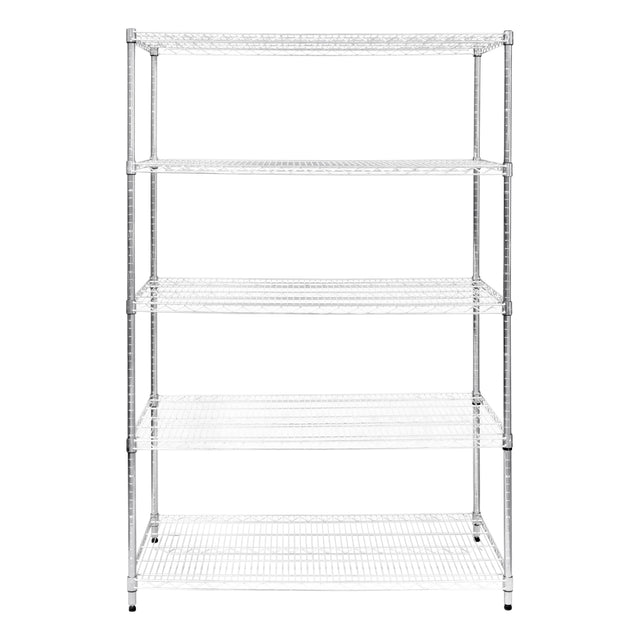 Étagère en fil d'acier argenté, 60 cm x 120 cm x 180 cm, avec quatre étagères ouvertes, idéale pour le rangement et l'organisation