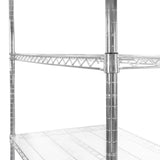 Étagère en fil d'acier argenté, dimensions 60 cm x 120 cm x 180 cm, avec étagères à mailles et structure robuste, idéale pour le rangement