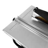 Scie à eau pour carrelage avec plateau en acier inoxydable, règle intégrée, et poignée ergonomique pour une coupe précise et facile