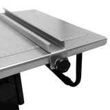 Scie à eau pour carrelage T-Mech avec table en acier inoxydable, guide de coupe et molette de réglage, design robuste et pratique