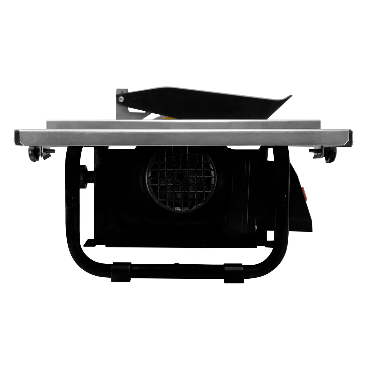 Scie à eau pour carrelage T-Mech, 180 mm, 600 W, avec cadre noir, plateau en acier inoxydable et protection en métal sur le dessus