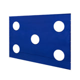 Cible d'entraînement de football bleu, 3,6 m x 1,8 m, avec cinq ouvertures circulaires pour améliorer la précision des tirs