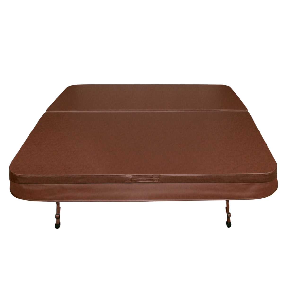 Housse de spa marron en matériau résistant, dimensions 200 cm x 200 cm, texture lisse et finition élégante pour protection optimale