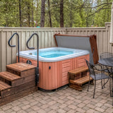 Housse de spa marron pour spa de 200 cm x 200 cm, en matériau résistant, s'adaptant parfaitement à votre spa extérieur
