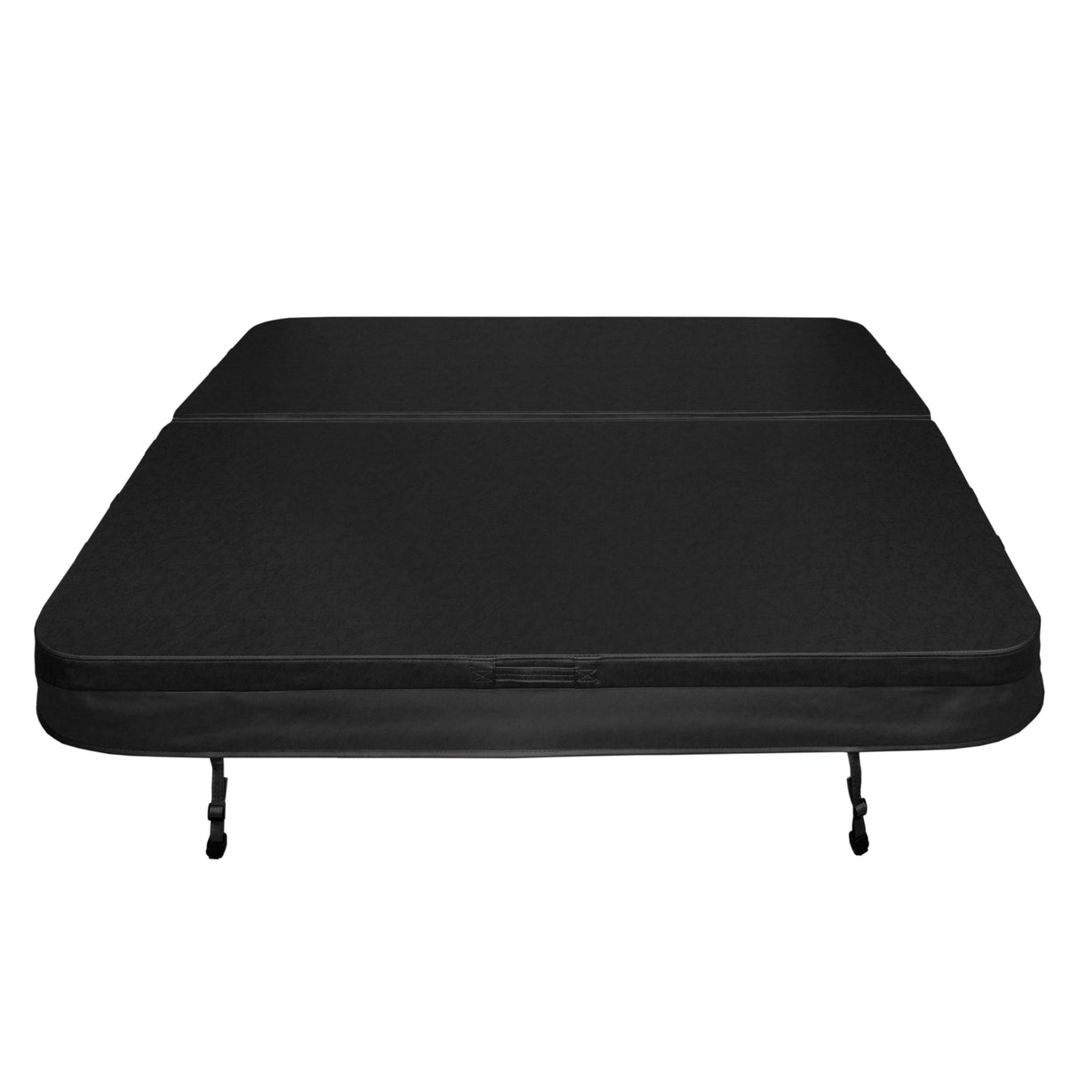 Housse de spa noire de 200 cm x 200 cm, texture lisse, design moderne, idéale pour protéger votre spa des intempéries