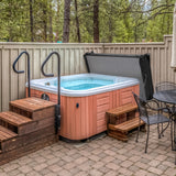 Housse de spa noire pour spa de 200 cm x 200 cm, en matériau résistant, s'adaptant parfaitement à un spa en bois et en plastique