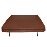 Housse de spa marron en matériau résistant, dimensions 210 cm x 210 cm, surface lisse et texture durable, idéale pour protéger votre spa