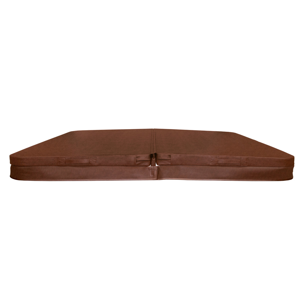 Housse de spa marron en matériau résistant, dimensions 220 cm x 220 cm, avec fermeture éclair et texture lisse pour une protection optimale