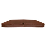 Housse de spa marron en matériau résistant, dimensions 220 cm x 220 cm, avec fermeture éclair et texture lisse pour une protection optimale