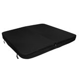 Housse de spa noire de 220 cm x 220 cm, texture lisse, design moderne, idéale pour protéger votre spa des intempéries