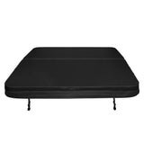 Housse de spa noire en polyester, dimensions 220 cm x 220 cm, texture lisse et résistante, idéale pour protéger votre spa des intempéries