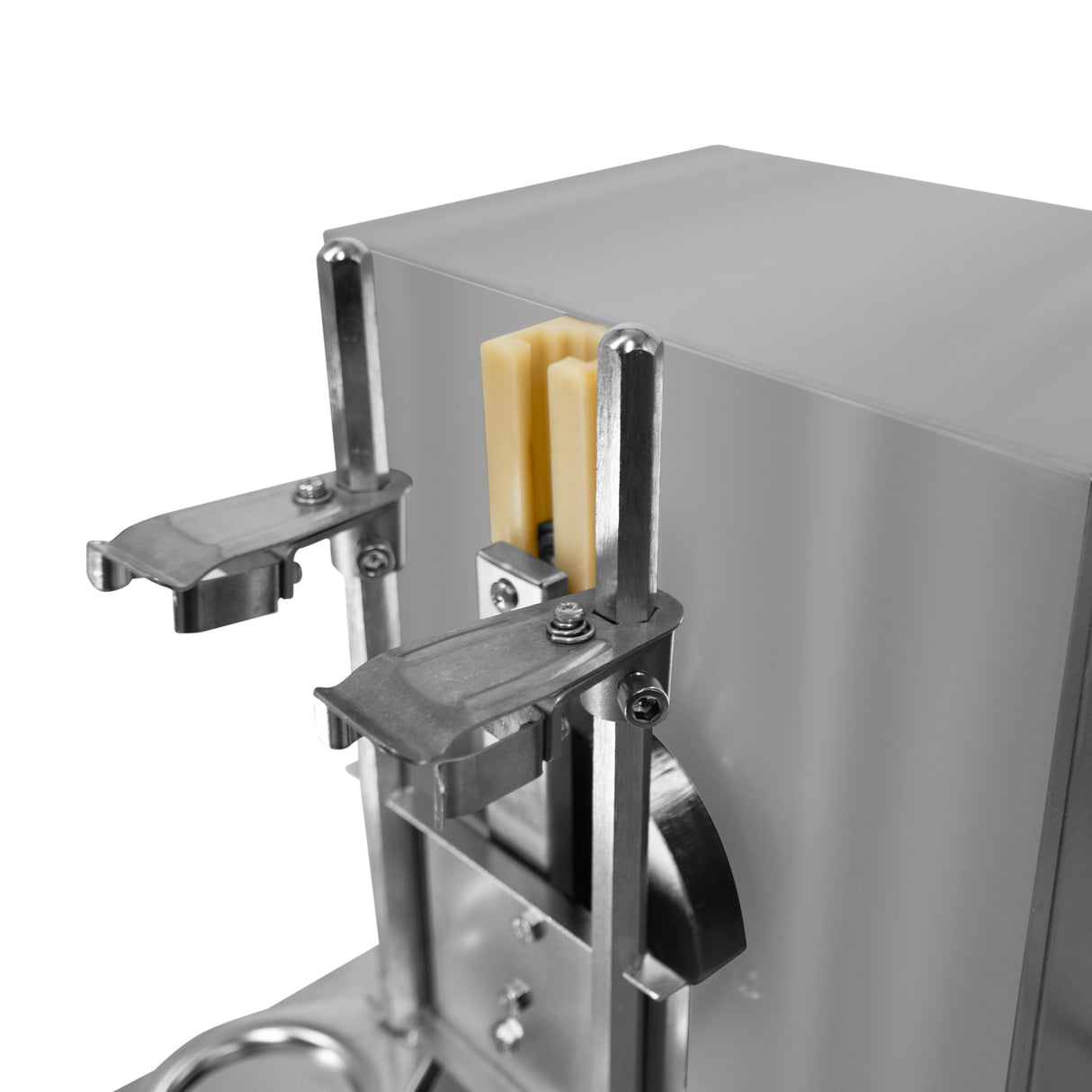 Shaker à bubble tea automatique en acier inoxydable, avec des bras en métal et des poignées ergonomiques pour un mélange facile