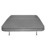 Housse de spa grise, 220 cm x 220 cm, en matériau résistant, texture lisse, conçue pour protéger efficacement le spa des intempéries