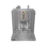 Shaker à bubble tea KuKoo en acier inoxydable, avec deux supports circulaires, finition lisse et boutons de contrôle verts