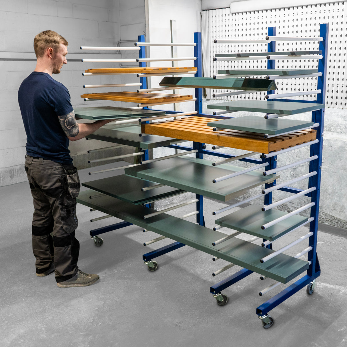 T-Mech Lot de 3 Chariots de Séchage Combinables & 2 Connecteurs