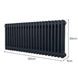 Radiateur Traditionnel à Double Colonne – 300 x 1012 mm – Gris Anthracite