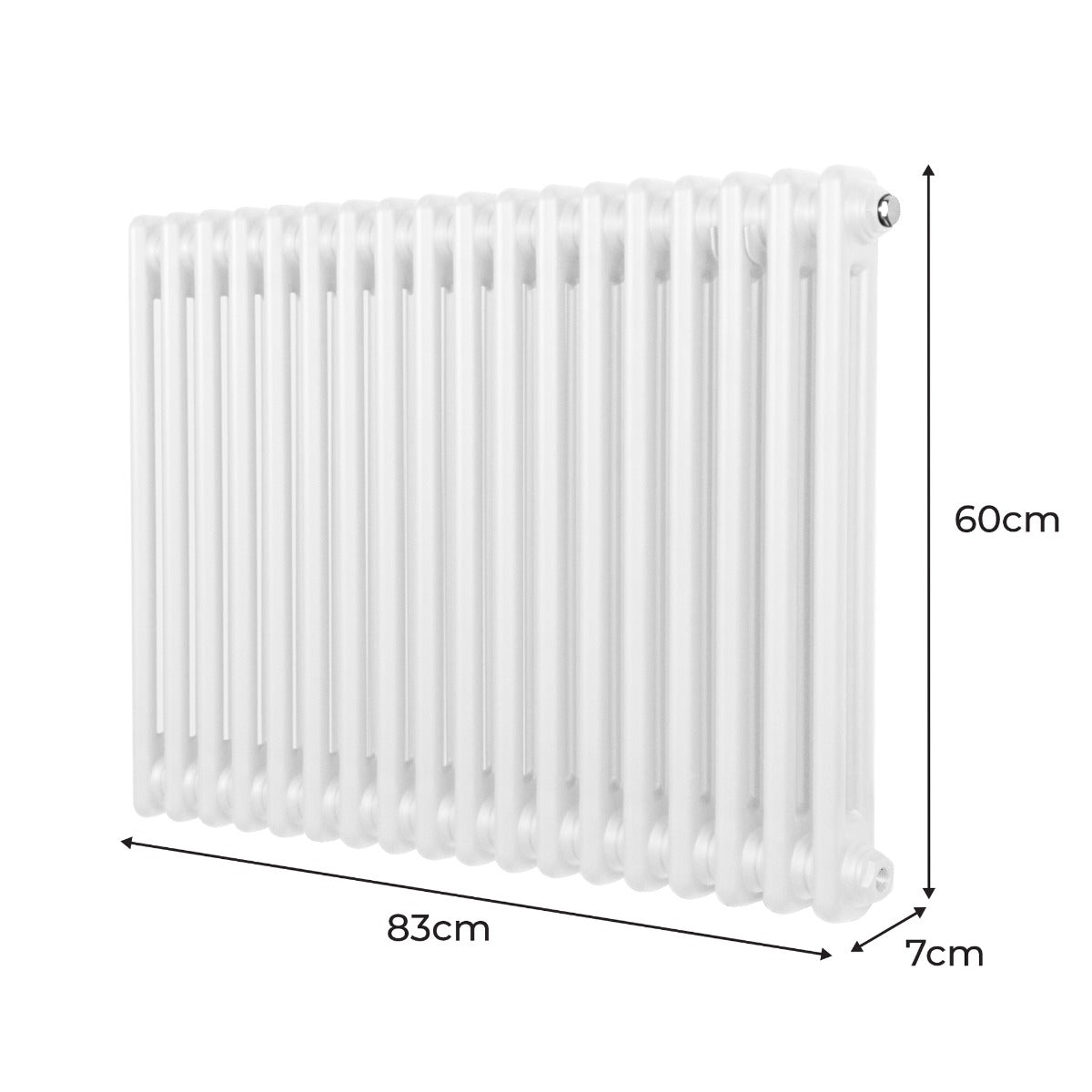 Radiateur Traditionnel à Double Colonne – 600 x 832 mm – Blanc