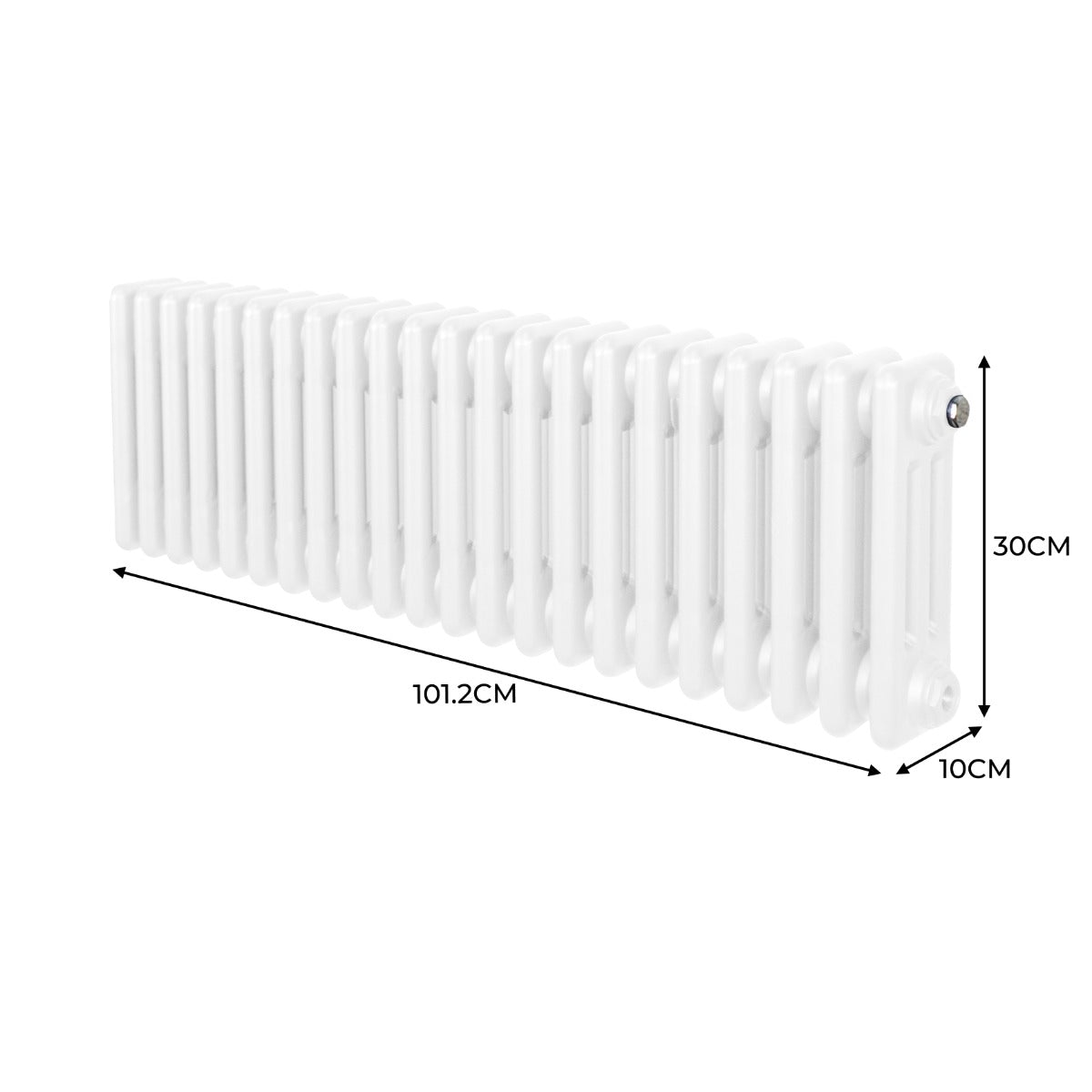 Radiateur Traditionnel à Triple Colonne – 300 x 1012 mm – Blanc