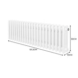 Radiateur Traditionnel à Triple Colonne – 300 x 1012 mm – Blanc