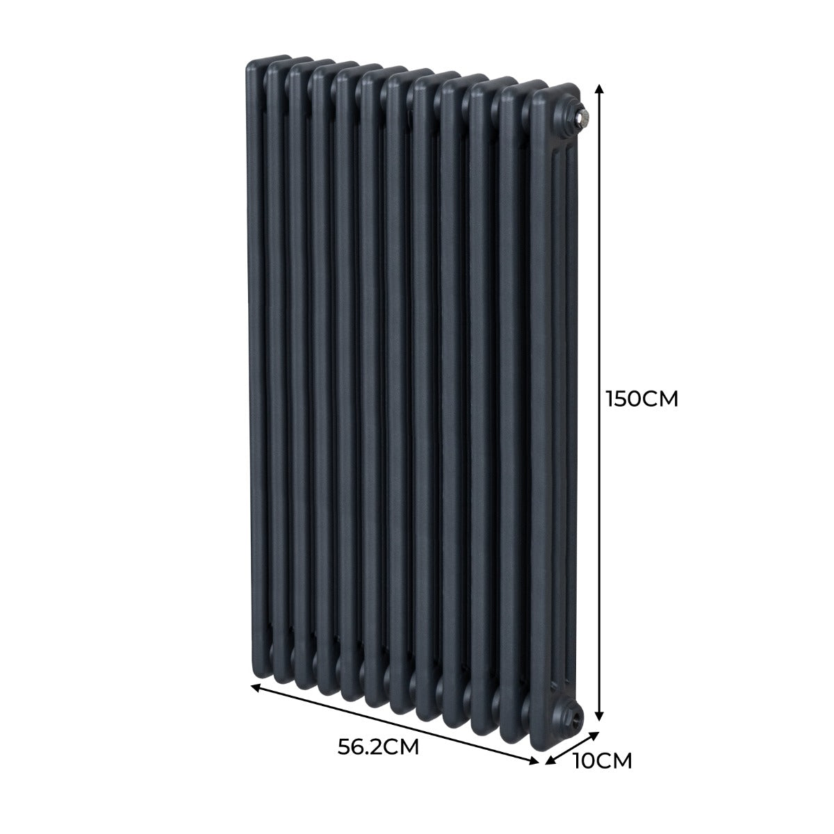 Radiateur Traditionnel à Triple Colonne – 1500 x 562 mm – Gris Anthracite