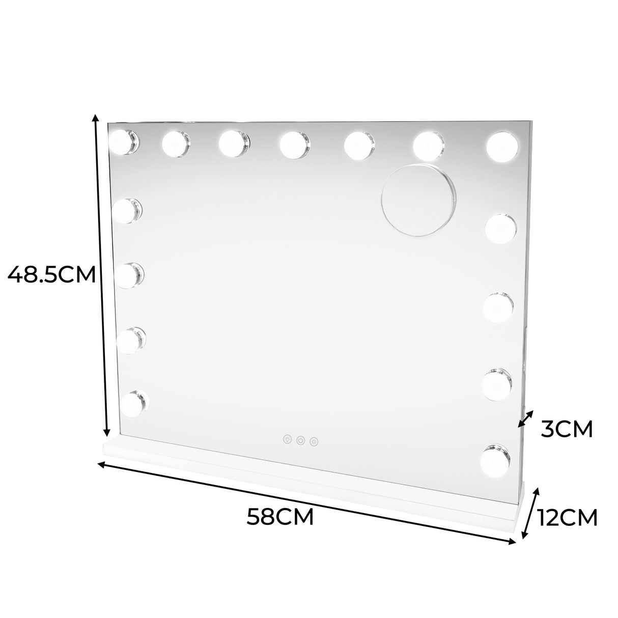 Miroir LED Bluetooth - 58 x 46 cm