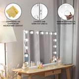 Miroir LED Bluetooth - 58 x 46 cm