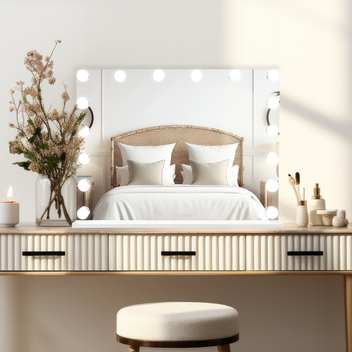 Miroir LED Bluetooth - 80 x 60 cm