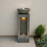 Fontaine de Jardin « Serenity Falls » Avec Éclairage LED Blanc Chaud & Brosse à Nettoyage