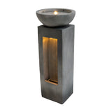Fontaine de Jardin « Serenity Falls » Avec Éclairage LED Blanc Chaud & Brosse à Nettoyage