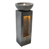 Fontaine de Jardin « Serenity Falls » Avec Éclairage LED Blanc Chaud & Brosse à Nettoyage