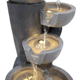 Fontaine de Jardin « Illusion Lagoon » Avec Éclairage LED Blanc Chaud & Brosse à Nettoyage