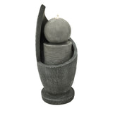 Fontaine de Jardin « Zen Cascade » Avec Éclairage LED Blanc Chaud & Brosse à Nettoyage