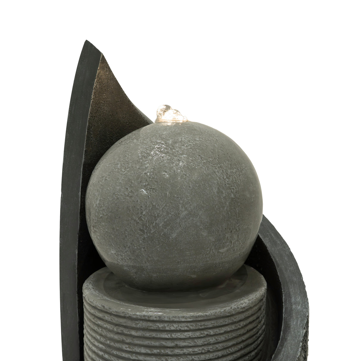 Fontaine de Jardin « Zen Cascade » Avec Éclairage LED Blanc Chaud & Brosse à Nettoyage