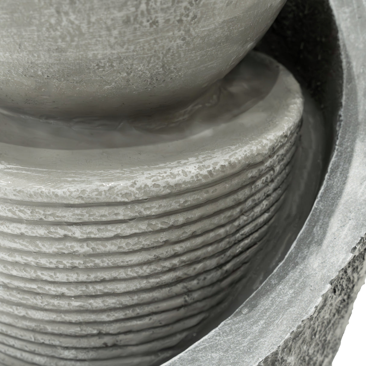 Fontaine de Jardin « Zen Cascade » Avec Éclairage LED Blanc Chaud & Brosse à Nettoyage