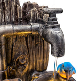 Fontaine de Jardin « Otter Oasis » Avec Éclairage LED Blanc Chaud & Brosse à Nettoyage