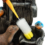 Fontaine de Jardin « Otter Oasis » Avec Éclairage LED Blanc Chaud & Brosse à Nettoyage