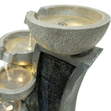 Fontaine de Jardin « Sleek Streams » Avec Éclairage LED Blanc Chaud & Brosse à Nettoyage