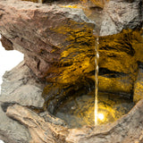 Fontaine de Jardin « Willow Springs » Avec Éclairage LED Blanc Chaud & Brosse à Nettoyage