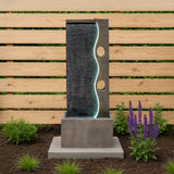 Fontaine de Jardin « Harmony Falls » Avec Éclairage LED Blanc Chaud & Brosse à Nettoyage