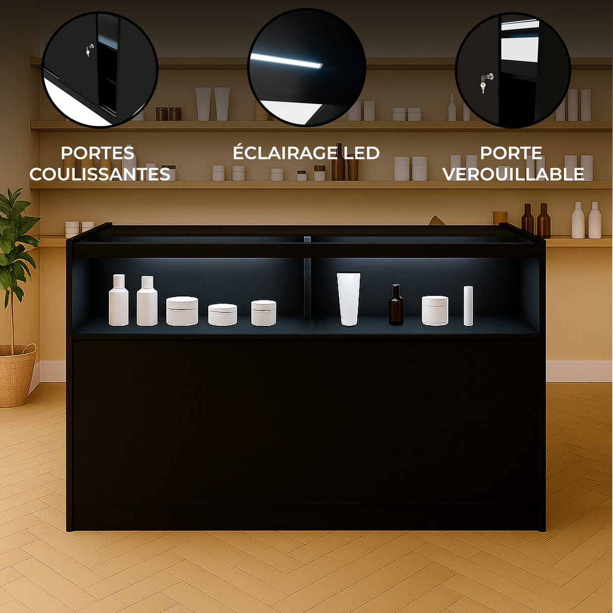 Comptoir de Vente à LED - Noir B1500