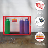 Cage Métallique Rouge de Bouteilles de Gaz – 100 x 140 x 50 cm