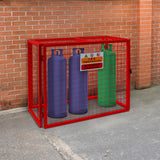 Cage Métallique Rouge de Bouteilles de Gaz – 92 x 110 x 50 cm