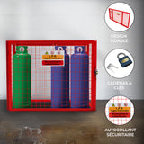 Cage Métallique Rouge de Bouteilles de Gaz – 92 x 110 x 50 cm