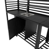 Ensemble de Cuisine Extérieure 3 Pièces en Aluminium