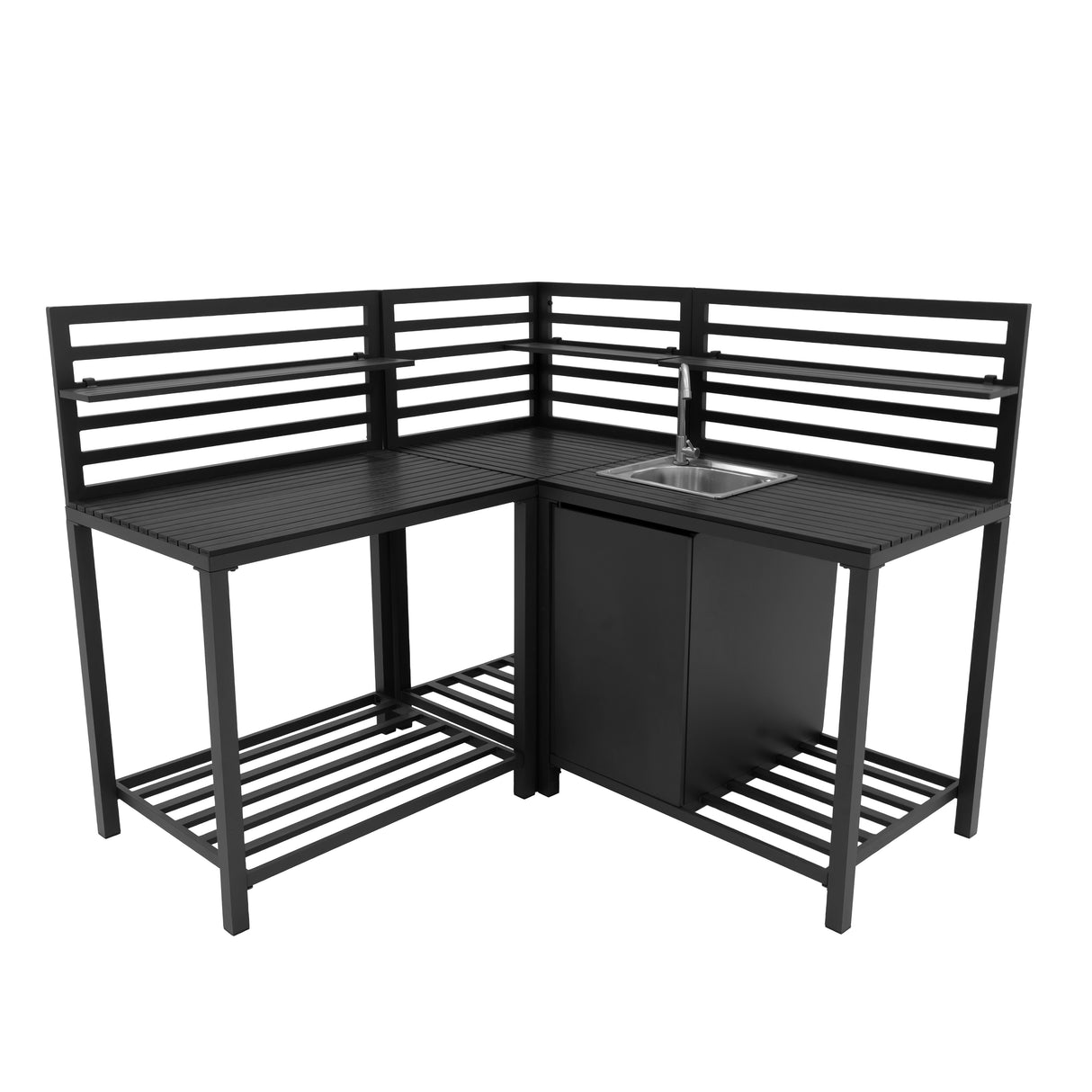 Ensemble de Cuisine Extérieure 3 Pièces en Aluminium