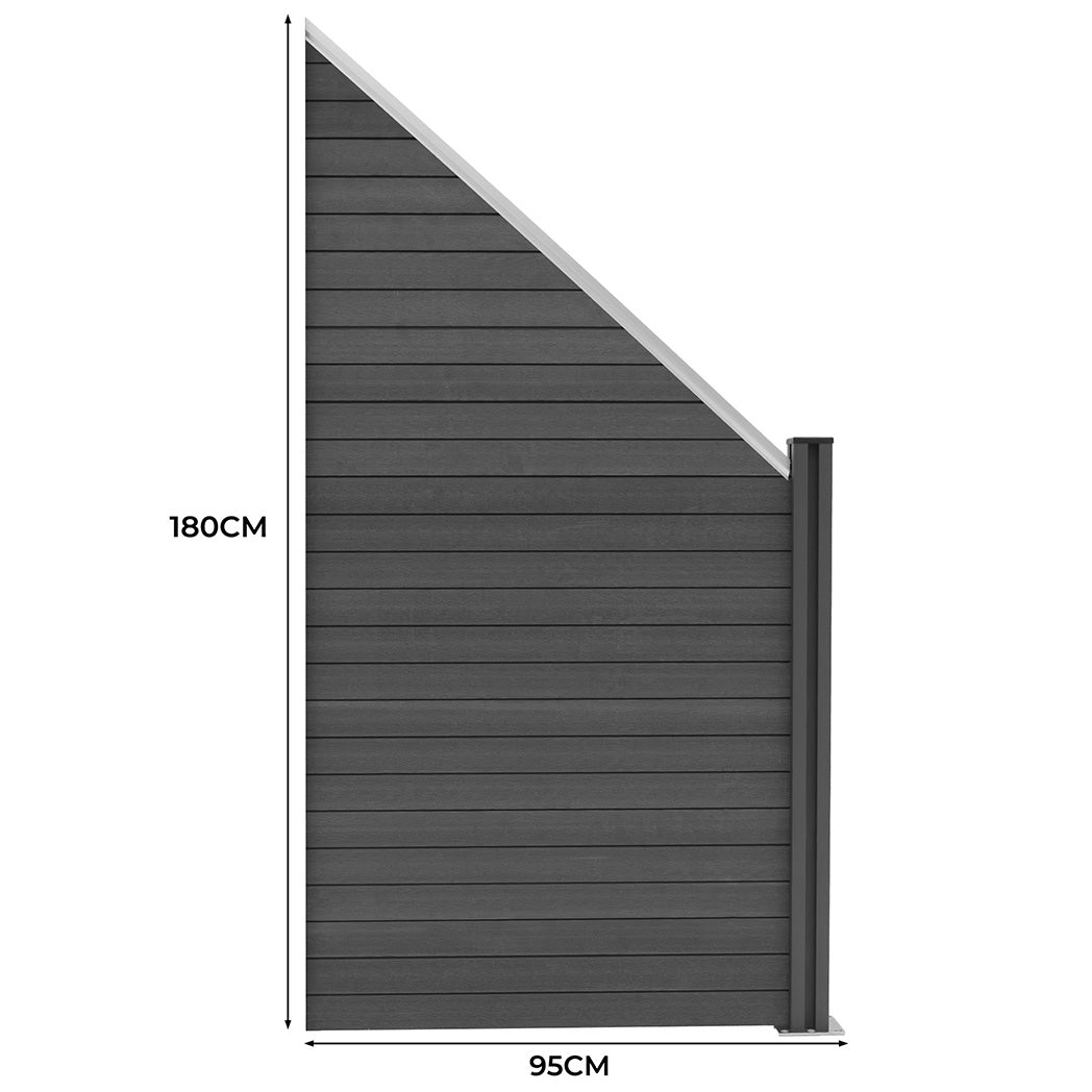 Kit Clôture Panneau Composite Incliné - Gris